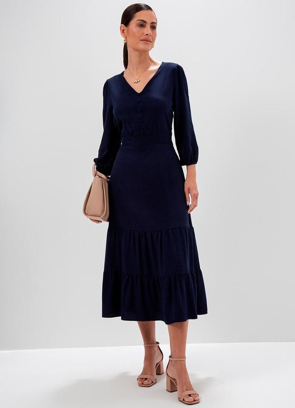 Vestido Longuete Azul Marinho Joy