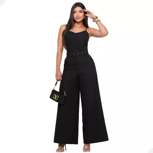 Macacão Feminino Pantalona com Cinto