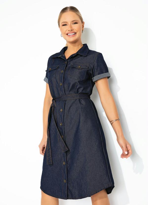 Vestido Jeans Estilo Chemise Moda Evangélica