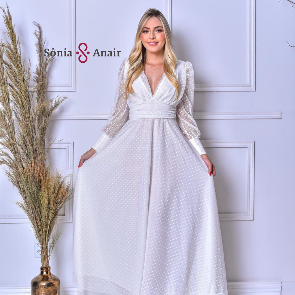 Vestido de Noiva P ao GG 3 Vestido de Noiva Civil
