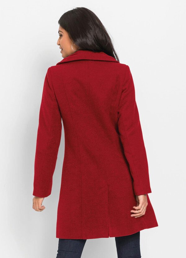 Sobretudo Feminino Vermelho com Bolsos