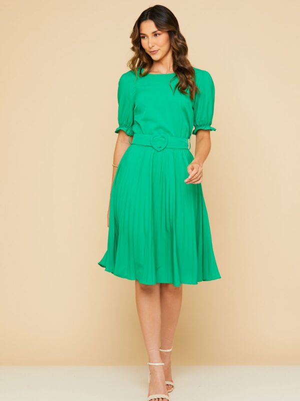 Vestido Plissado Midi Vestido Plissado Midi
