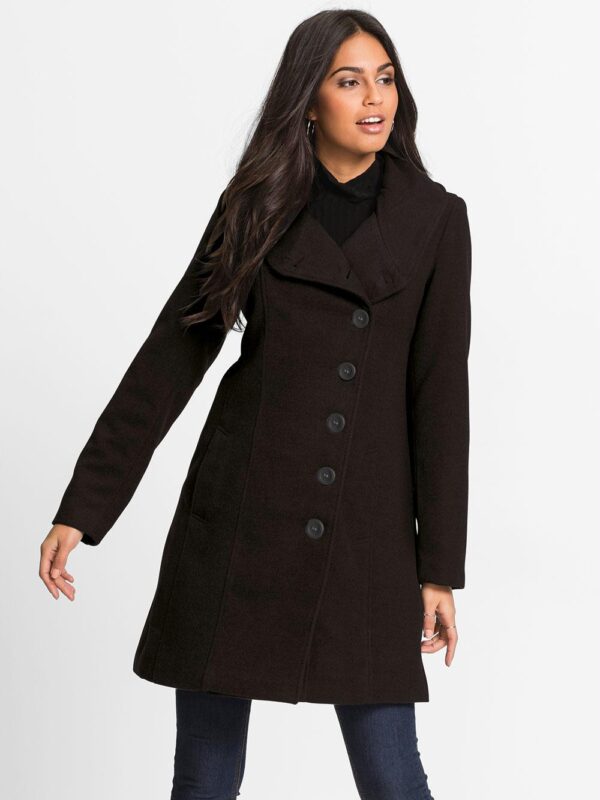 Sobretudo Feminino Preto com Bolsos Sobretudo Feminino Preto com Bolsos