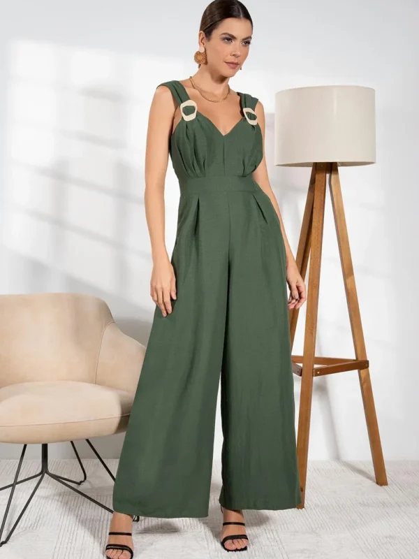 Home 8 Macacão Pantalona Verde