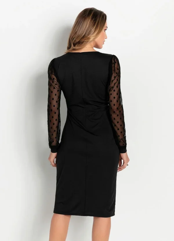 Vestido Manga Longa Preto