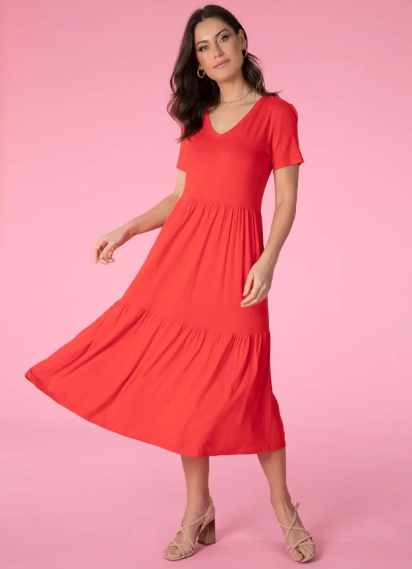 Vestido Azul com Babado