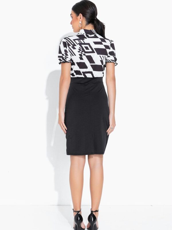 Home 7 Vestido Gola Alta Bicolor