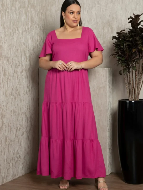 Vestido Linho Pink Vestido Linho Pink
