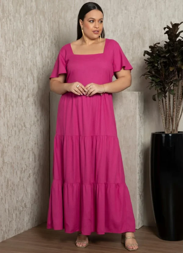 Vestido Linho Pink
