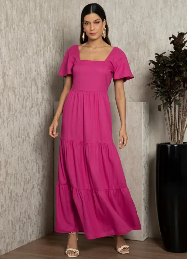 Vestido Linho Pink