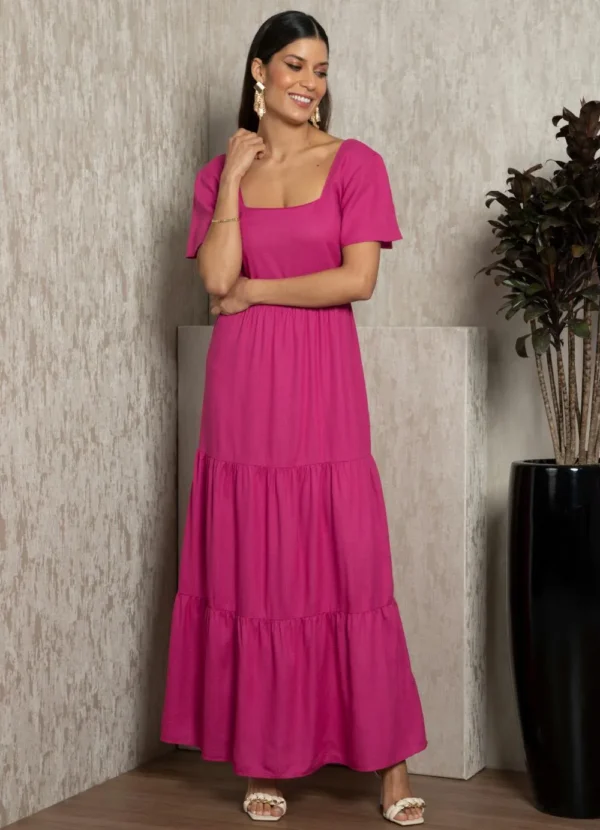 Vestido Linho Pink