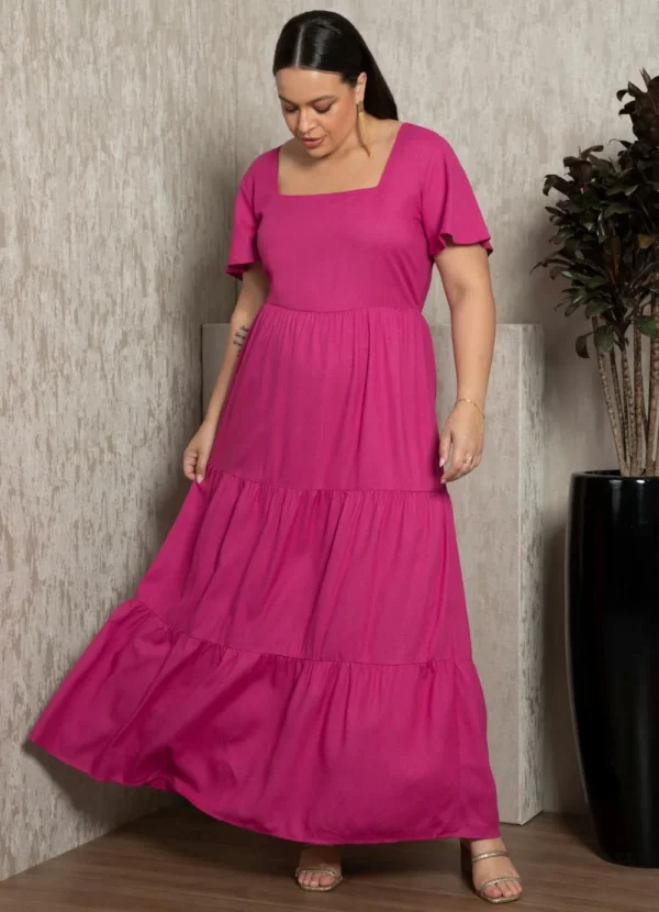 Vestido Linho Pink