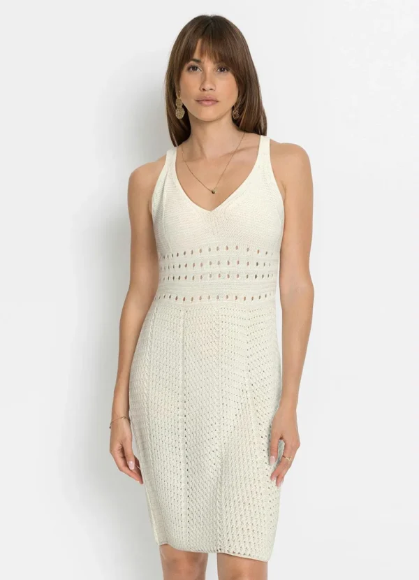 Vestido Off White Trico