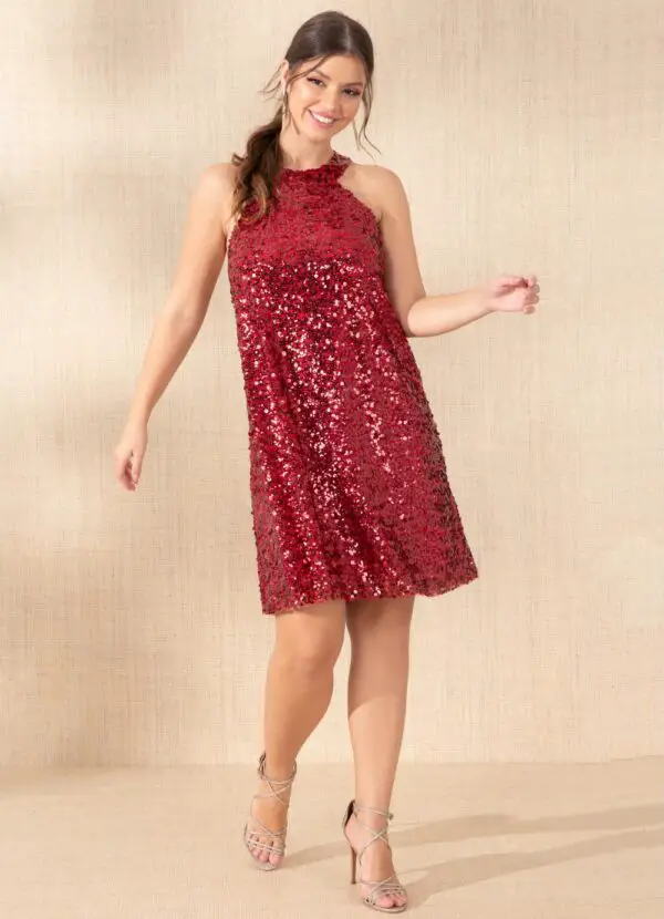 Vestido Paete Vermelho