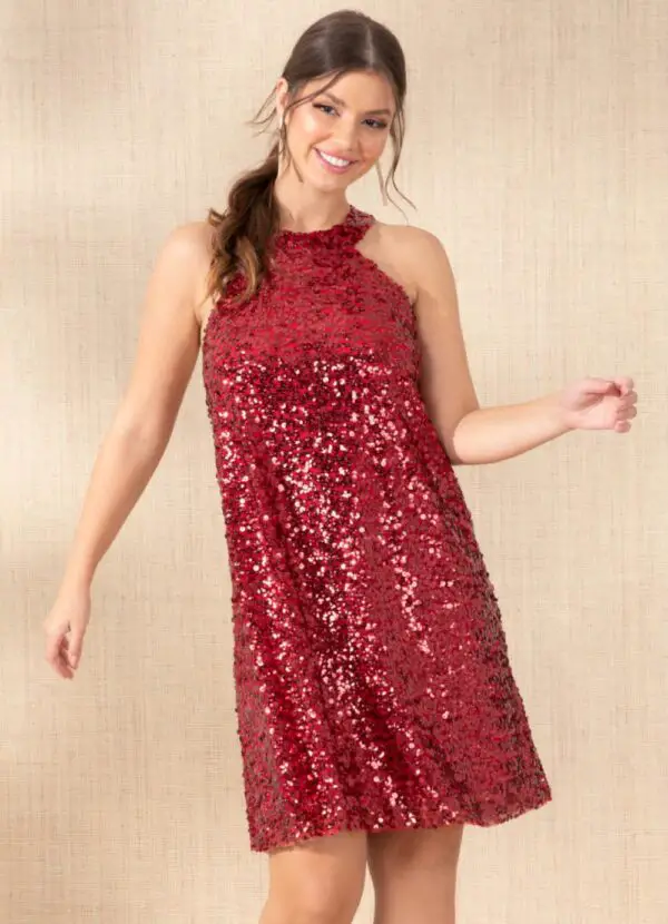 Vestido Paete Vermelho