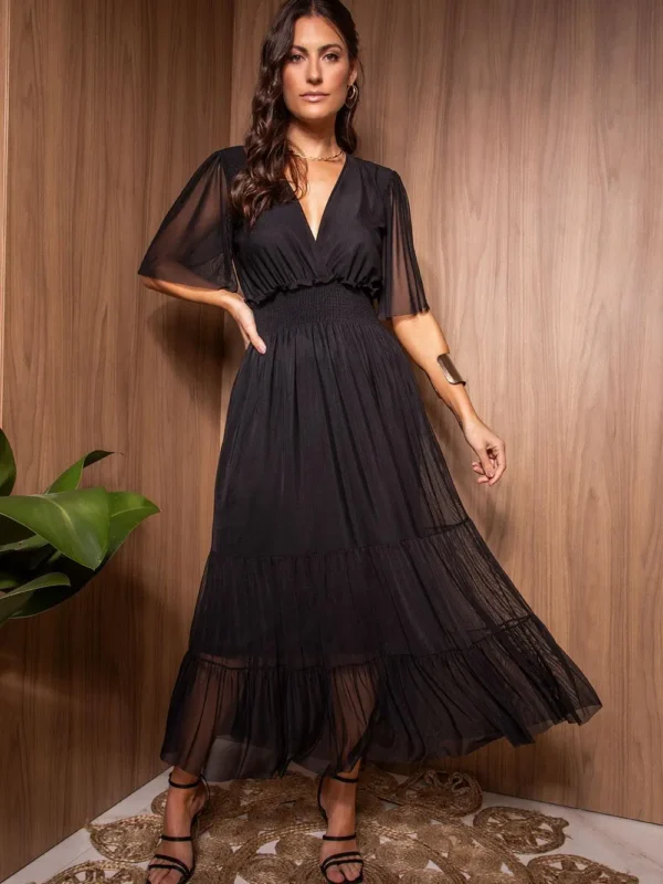Vestido Tule Preto