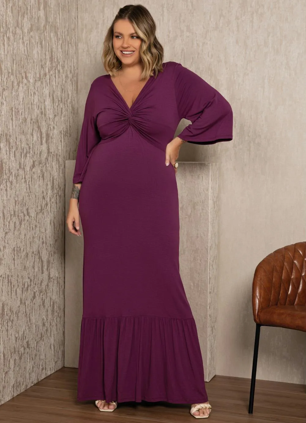 Vestido Roxo Eleg Ncia Em Longo Incr Vel Madame Shop