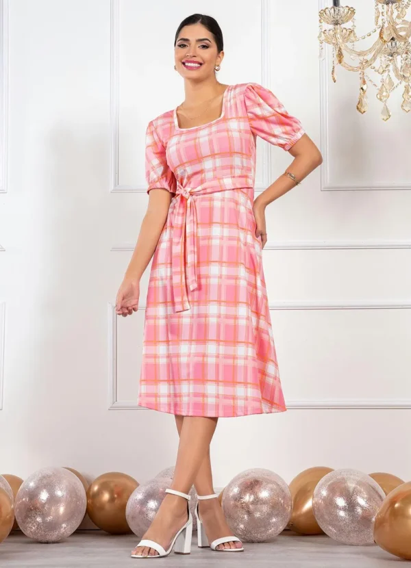 Vestido Xadrez Midi Soltinho