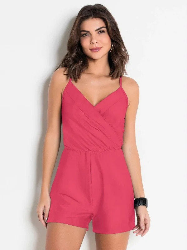 Macaquinho Rosa Transpassado Macaquinho Rosa Transpassado