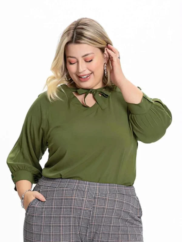 Blusa Verde Oliva Plus Size Blusa Verde Oliva Plus Size