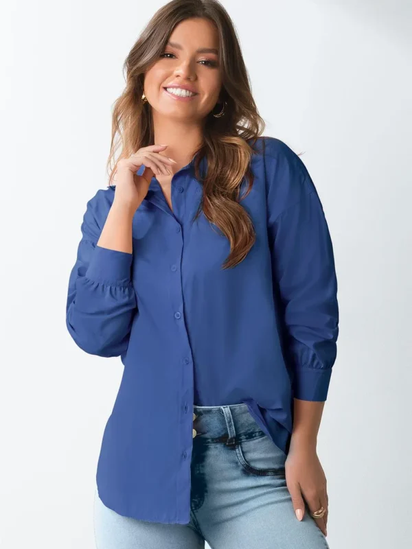 Camisa Oversized Verde Longa