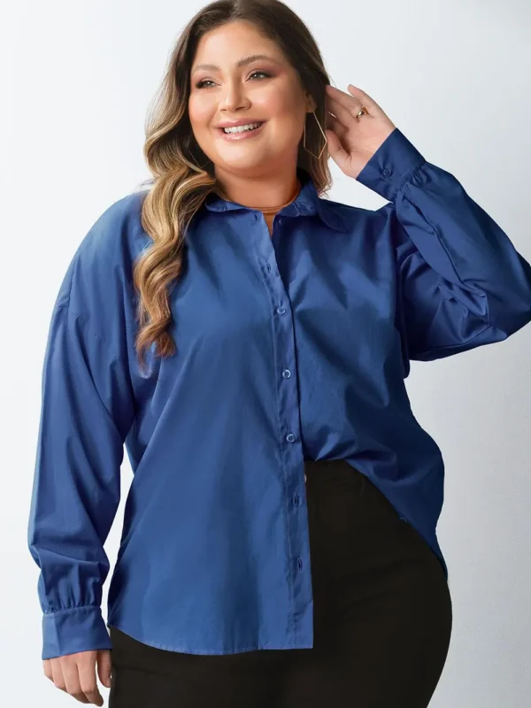 Camisa Oversized Verde Longa Camisa Oversized Verde Longa