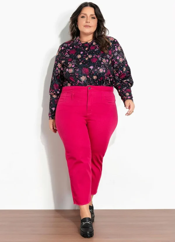 Camisa com Manga Bufante Floral