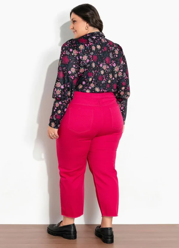 Camisa com Manga Bufante Floral