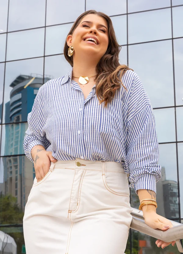 Camisa Feminina Listrada