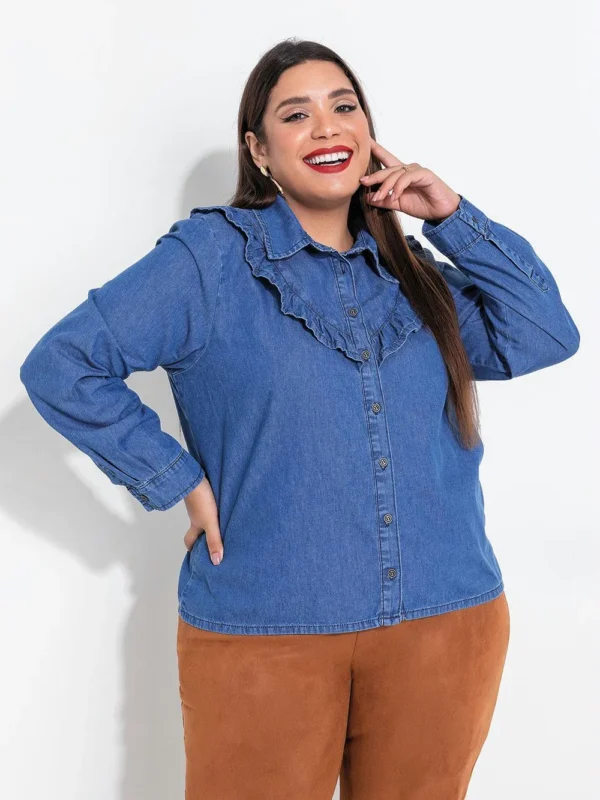 Camisa Social Plus Size Feminina Camisa Social Plus Size Feminina