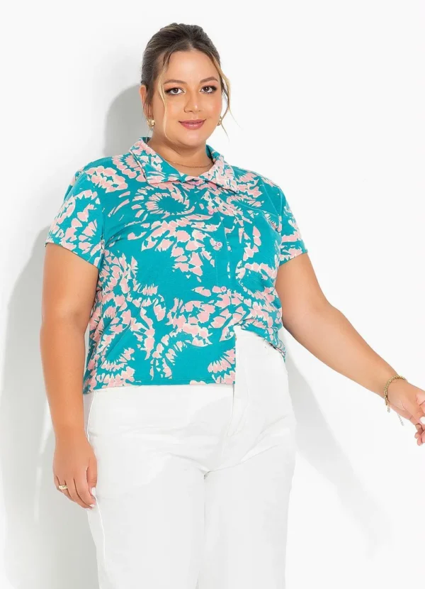 Comprar Camisa Manga Curta Feminina Plus Size Tie Dye