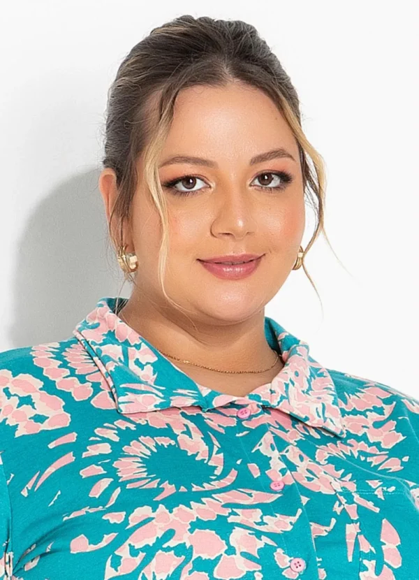 Comprar Camisa Manga Curta Feminina Plus Size Tie Dye