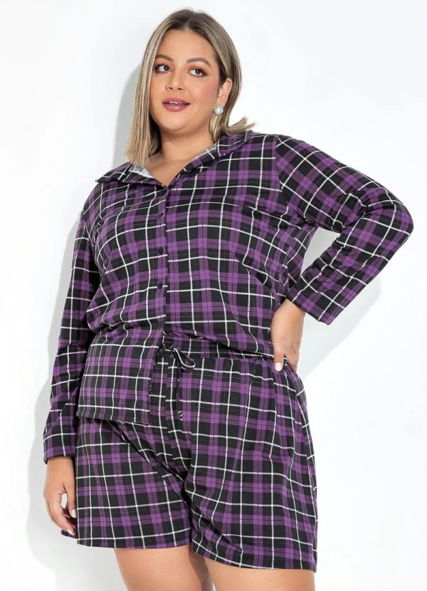 Camisa Xadrez Feminina Plus Size