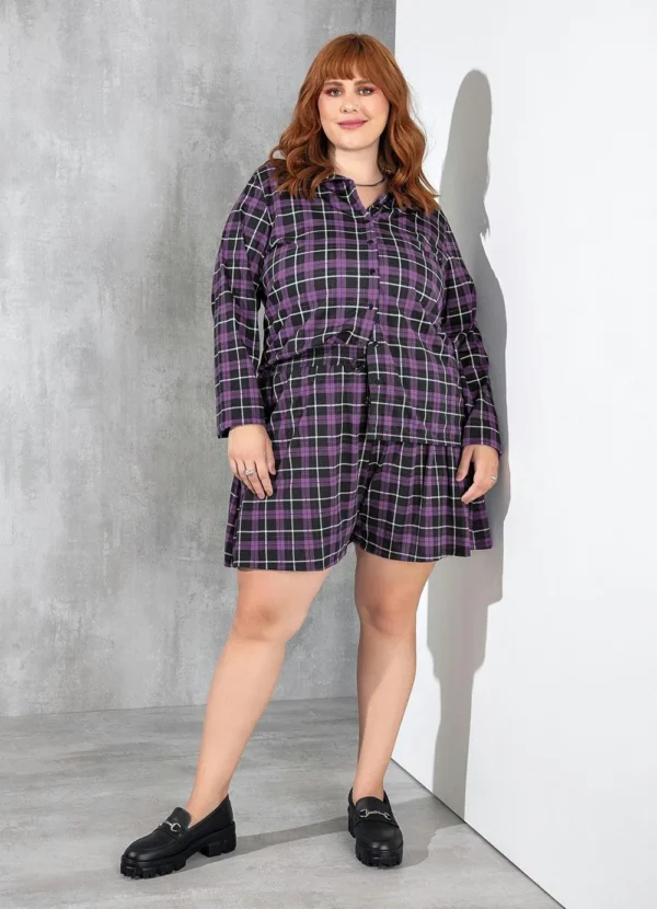 Camisa Xadrez Feminina Plus Size