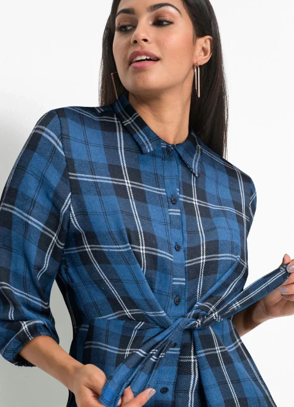 Comprar Camisa Xadrez Preta Mangas 7/8