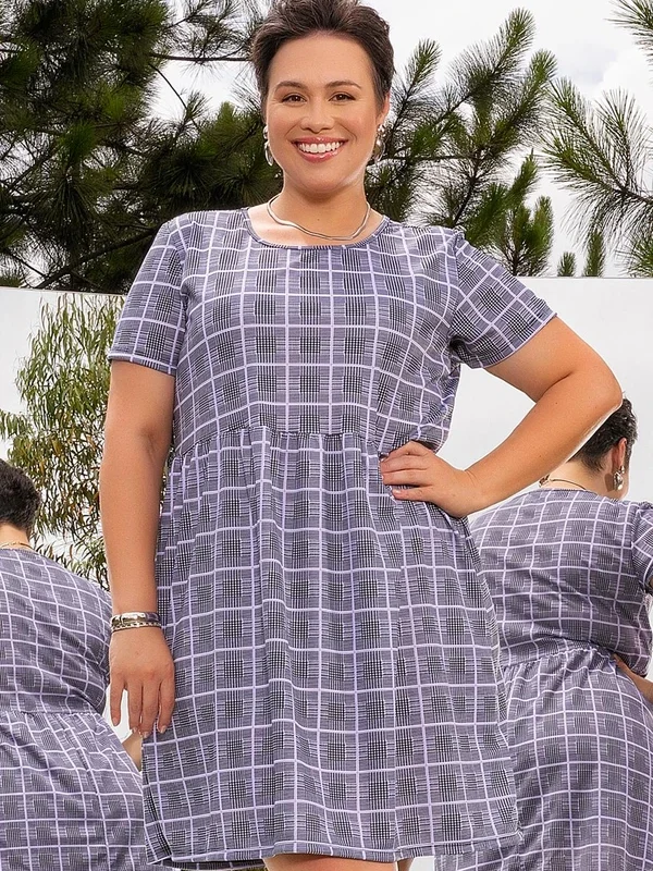 Vestido de Malha Xadrez