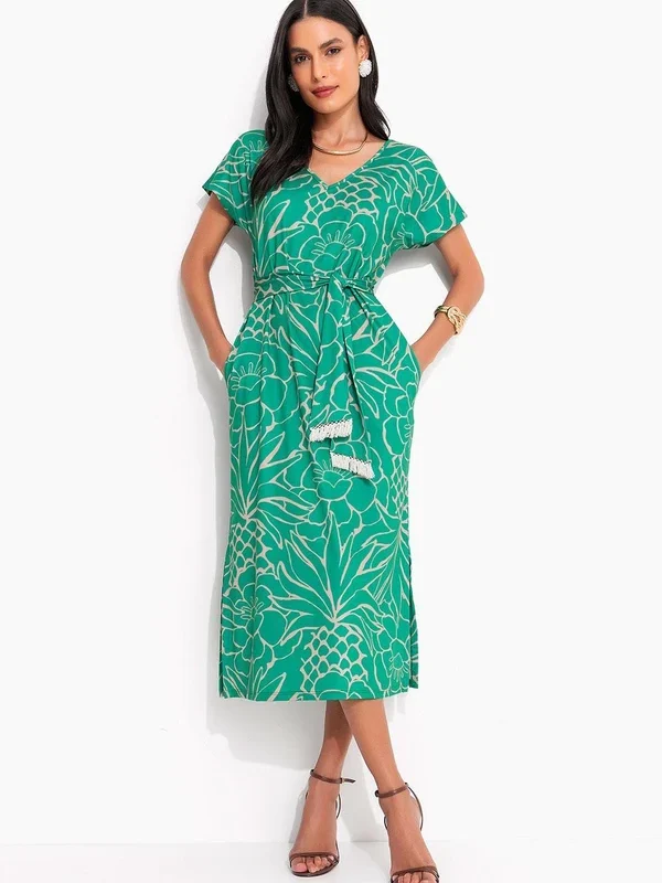 Elegância Tropical: Review do Vestido Verde Quintess Elegância Tropical: Review do Vestido Verde Quintess