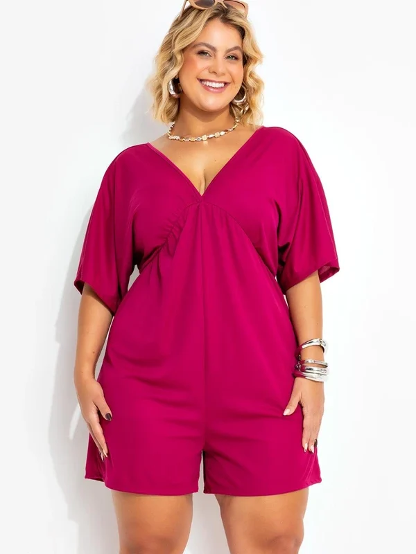 Estilo e Conforto: Marguerite - Macaquinho Púrpura em Malha