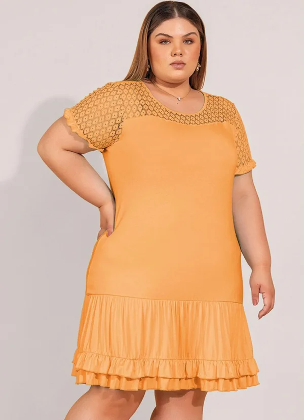 Vestido Laranja com Babadinhos