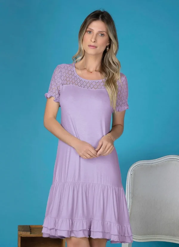 Vestido Lilás com Babadinhos