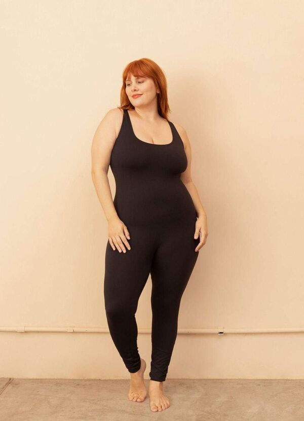 Macacão de Academia Preto Plus Size