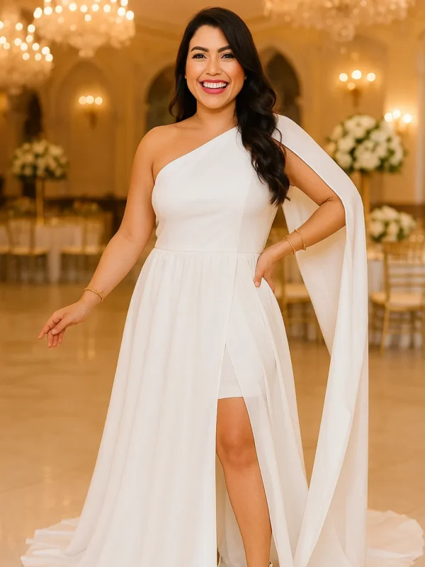 Vestido de Noiva com Capa