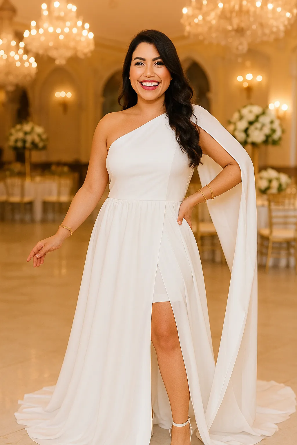 Vestido de Noiva com Capa