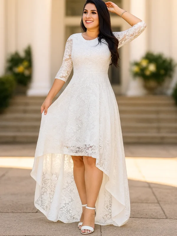 Vestido de Noiva Mullet em Renda