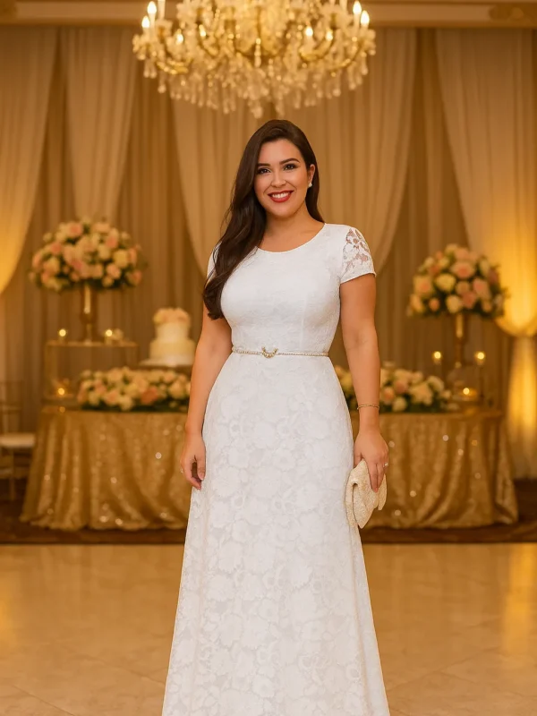 Vestido de Noiva Longo com Cinto