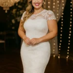 Vestido de Noiva Civil com Laço Vestido de Noiva Civil com Laço