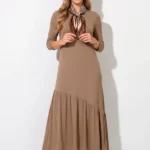 Vestido Bege em Malha de Viscose Vestido Bege em Malha de Viscose