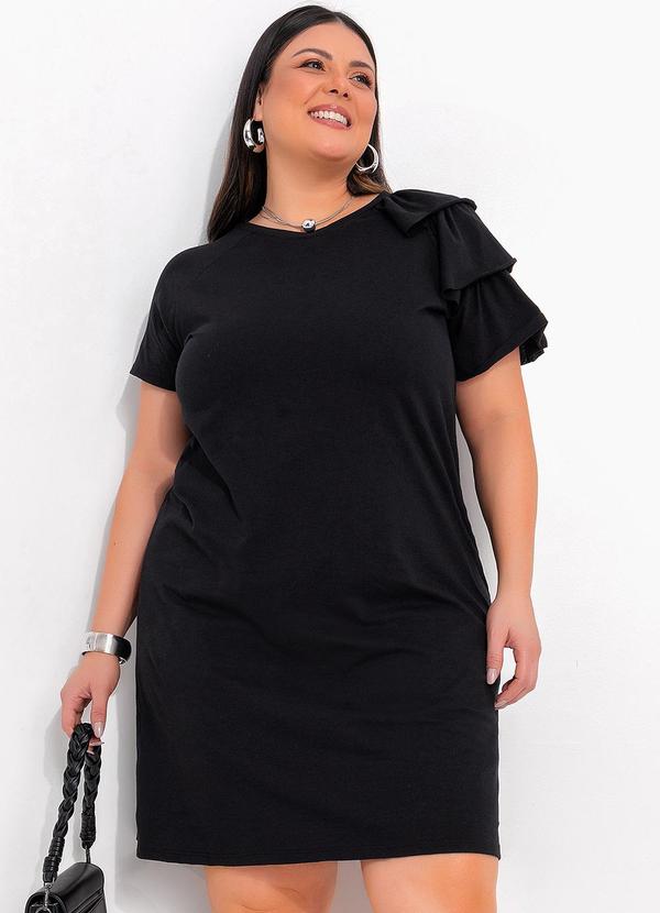 Vestido Preto em Malha de Algodão