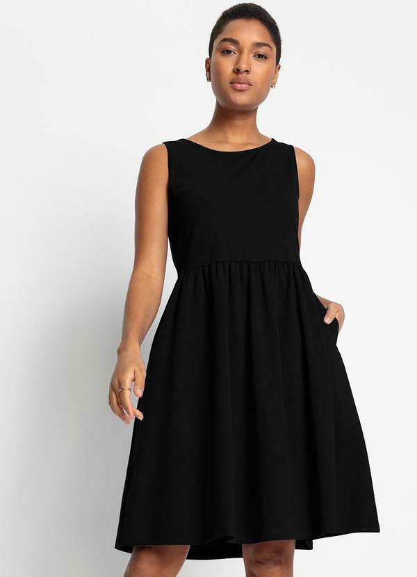 Vestido Preto em Malha de Algodão