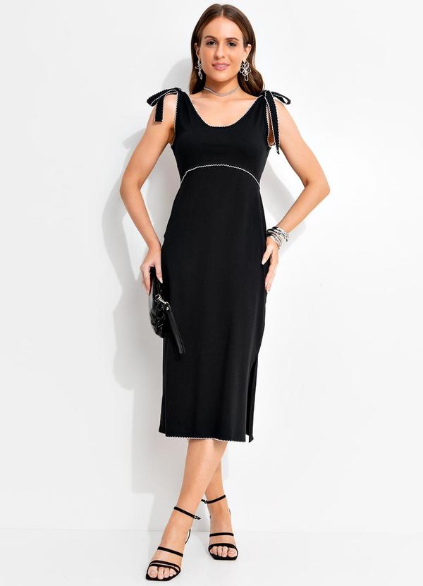 Vestido Preto em Malha de Algodão